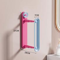 Suction Cup Clothes Hanger Storage Rack Retractable Double Layer Extendable Hanger Stacker Punch-free Wall Mounted gray