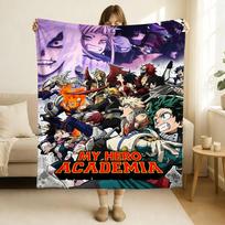 Anime My Hero Academia pledas Minkštas ir draugiškas odai, skirtas sofai, lovai, snausimui, lovatiesė, visų sezonų antklodė 75x90cm black
