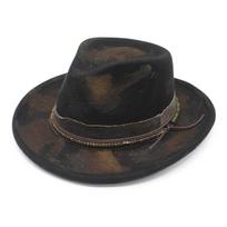 Ethnic style retro webbing western cowboy hat felt hat men's and women's top hats European and American personalized jazz hats M（56-58cm） juoda