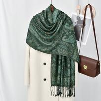 Paisley skara hidžabas kašmyro pojūčio pashmina skaros kutai hidžabo galvos apdangalai moteriškos žiemos skaros Foulard Bufanda 2025 gray