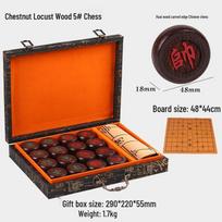 Premium Solid Wood Chess Set - Chinese Chess for Children & Adults, Ideal High-End Gift for Parent-Child Interaction and Desktop Fun orange
