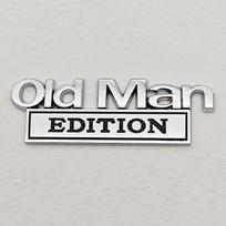 Old Man Edition Metal Emblem Sticker Badge Fender Funny Decal Car Truck Replacement Door Decoration For Universal Car Motorcycle white