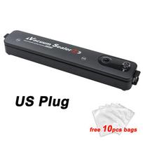 220V/110V maisto vakuuminis sandariklis Nemokamas 10 vakuuminių maišelių plastikinis sandariklis buitinis mažų maisto pakuočių automatinis sandariklis US plug black
