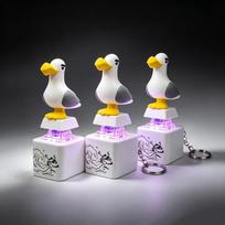 Mine Bird Voice Keys Luminous Electronic Pendant Keyboard Decompression Sound Little Seagull Creative Keychain Model Stress Reli gray