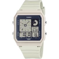 Casio Classic Digital Watch LF-20W-8A Unisex Ivory Grey Resin Band Retro Analog LCD Display World Time Multi-Alarm Slim Timepiece (LF-20W-8ADF) gray
