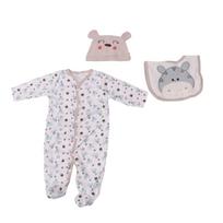 4 stilių drabužiai lėlėms, skirti silikoninei Reborn Baby Doll Boy Doll lėlei, pasidaryk pats. white