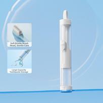3-IN-1 Travel Toothbrush Set Foldable Toothpaste Tube Storage Box  for Outdoor Camping Travel balta
