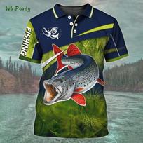 3D žvejybos spaudinio polo marškinėliai, vasariniai, lauko sportui, trumpos rankovės, madingi, laisvalaikio, vyriški polo marškinėliai, retro S black