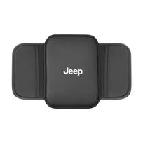 Leather Car Armrest Box Pad Car Center Console Arm Rest Protector Cover with Storage Pocket For Jeep Renegade Wrangler jk Compas black