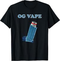 OG Vape Asthma Inhaler Graphic Tee Men's Funny Vaping Humor Short Sleeve T-Shirt XXL gray