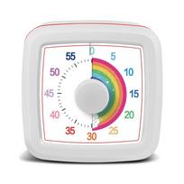 Square Student Timer Learning Reminder Alarm Clock Time Management Desktop Rainbow Countdown Portable Timer white
