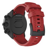 Silikoninė pakaitinė laikrodžio apyrankė riešo dirželiui, skirta „Suunto 9“ ir „Suunto Spartan Sport Wrist HR Baro“ išmaniesiems laikrodžiams tamsiai raudona spalva