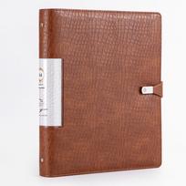 A4 odinis PU žiedinis segtuvas su permatomais įdėklais natoms ir egzaminų darbams Dark Brown + 100 Inserts