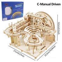 Chriyungel 3D Wooden Puzzle Track Building Blocks Educational STEM Toys DIY Rolling Ball Home Decor Gift for Adults Teens Kids beige
