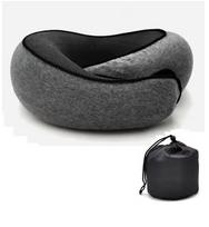 Travel Neck Pillow Memory Foam U-shaped Pillow Snail Style Travel Neck Support Portable Adjustable Soft Noon Break Sleep Pillows tamsiai pilka spalva
