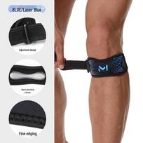 Two-Way Adjustable Silicone Knee Pad with Patella Strap: Compression, Shock Absorption, Breathable for Basketball, Hiking, Cycling One Size, Single Pack