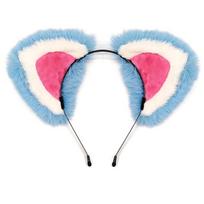 Handcraft Plush Tigers Ears Headband Faux Furs Tail for Halloween Cosplay Party Costume Accessories for Kids Adults white