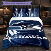 Seattle Seahawks Pattern Microfiber 3Pcs Bedding Set Decor Duvet Cover Set For Bedroom Home Use 140cm*210cm