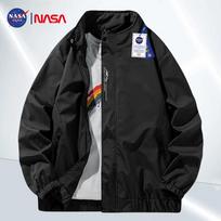 NASA GISS Men's Trendy Stand-Collar Casual Jacket 2XL black