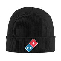 Pizza dominos Bonnet Hats  Beanie Hats Winter Custom Knit Hat Vintage Unisex Women Kpop Elastic Cap One Size black