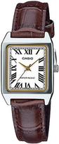 Casio Standard LTP-V007L-7B2 Women's Rectangular Analog Watch White Leather Brown gray