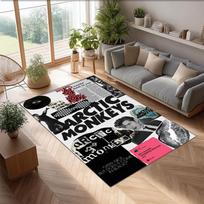 Soft Crystal Velvet Floor Rug,Arctic Monkeys Anti Slip Decorative Carpet, Plush Area Mat For Indoor Home Decoration 80cmx120cm gray