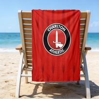 Football Charlton-Athletic Crest Beach Towel - Soft, Absorbent Microfiber, Lightweight, Ideal for The Beach, Parties, Travel, Camping fan gifts 70cmx140cm(27x55inch)