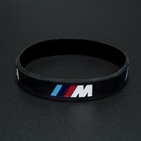 For BMW M Emblem M3 M5 X1 X3 X5 X6 E46 Car M Power Sili0cone Rubber Wristband Flexible Bracelet Sports Bangle interior black