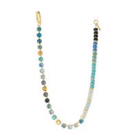 Zircon Rainbow Beads Choker Necklace Three Layered Dainty Jewelry for Girls Women Birthday Anniversary Gift A7 beige