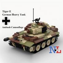 Antrojo pasaulinio karo artilerijos šarvuotas vokiečių sunkusis tankas Tiger Karinės serijos konstravimo kaladėlės modelis Ornamentai Dėlionė surinkimo žaislai Vaikų dovana PDF Manual gray