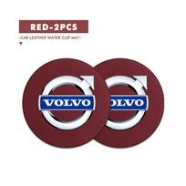 Skirta Volvo 2 vnt. Odinis automobilio padėkliukas Puodelio laikiklio angos kilimėlis Neslystantis padėkliukas Xc60 Xc90 V40 V60 S60 V50 V90 S80 C40 XC40 V70 XC70 C30 brown