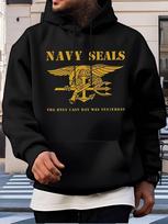 Navy SEALs Graphic hoodie - Casual Pullover with  THE ONLYEasy DAY WAS VESI DAY  Print M black