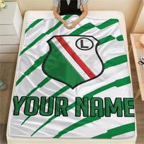 1PC Custom Name Legia Warszawa Patterned Flannel Blanket Suitable For All Seasons for Home Decor Warmth and Comfort Gifts Holiday Present 80cmx120cm green