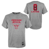 NBA T-Shirt Chicago Bulls Zach Lavine By The Numbers Grey Basketball Tee Shirt Unisex T-Shirt L gray