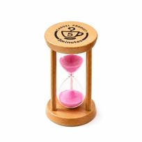 5 Minutes Wooden Hourglass Timer Portable Mini Sandglass Timer  for Classroom Games rožinė