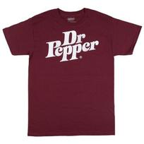 Dr. Pepper Logo Graphic Maroon T-Shirt NEW S white