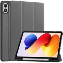 For Redmi Pad 2 Pro Case with Pen Holder Trifold Leather Magnetic Smart Cover For Poco Pad M1 / Redmi Pad 2 Pro 12.1 inch Case For Poco Pad M1 gray