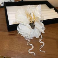 Acrylic flower butterfly fringed hairpin exquisite fashion grab clip high sense super fairy versatile hair accessories white