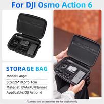 Portable Carrying Case for DJI Osmo Action 6, Hard PU Travel Storage Bag Shockproof Case for Action6 Protector Accessories black