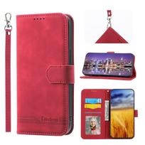 For VIVO V60 5G Case Business Magnetic Leather Flip Wallet Phone Cover on For VIVI V60 V50 Lite Y03 Y04 Y18 Y29 Y39 5G Y29S Capa for Vivo Y39 5G raudona