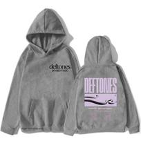 Deftones North American Tour August To September  Hoodies Rock Band Music Album Tour Sweatshirt Hip Hop Fleece Streetwear 2XL šviesiai pilka spalva