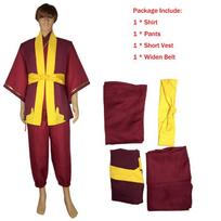 Sodri Avataro Paskutinio Oro Valdytojo Princas Zuko Apranga Su Vidutinio Ilgio Rankovėmis Short Vest Set,XL yellow