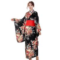Electric Circus Kimono Cosplay Womens Halloween Costume Traditional Style Period Drama Photography Geisha Performance black