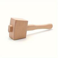 Ergonomic Wooden Mallet Multi-Purpose Hammer for Woodworking Leather Craft Ice Crushing Heavy Duty Home DIY Tool beige