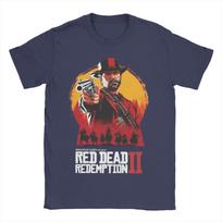 Retro Red Dead Redemption 2 Grafinis marškinėlis vyrams ir moterims Laisvas ir patogus 2026 m. Mada 100% medvilnė Spausdintas marškinėlis S brown