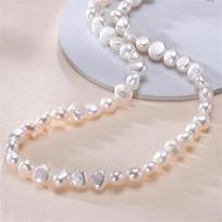 Natūralus barokinis gėlavandenių perlų chokerio karoliai moterims, merginoms, dovana, populiarūs AA 5-6mm 8-9mm perlų papuošalai 34cm white