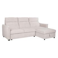 Kampinė sofa-lova, universalaus kampo, šviesiai pilka, 244 × 155/88 × 102 cm