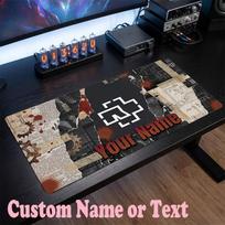 Rammstein Customized Name Text Mouse Pad, Large Desk Mouse Mat Personalized Home Office Present 30cmx60cm gray