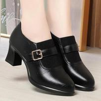 botas femininas women classic round toe high quality black leather square heel ankle boots lady casual shoes ab780 35 beige