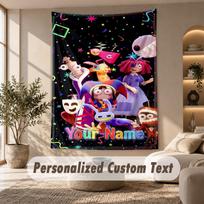 The Amazing Digital Circus Tapestry, Personalized Custom Text, Wall Hanging Tapestry For Living Room Home Wall Decor 100cmx150cm beige